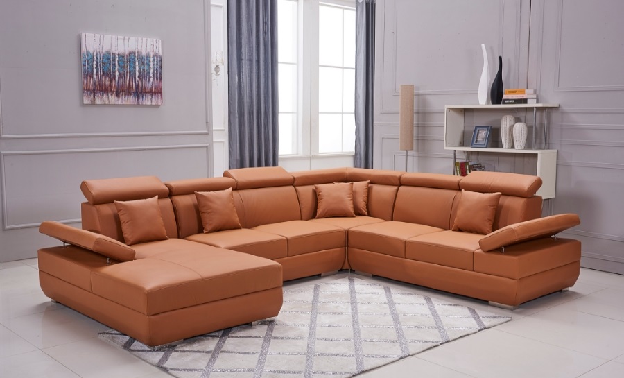 Gwen - U - Leather Sofa Lounge Set